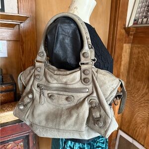 Auth Balenciaga city moto giant grey Bag